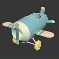 Blue Toy Airplane Model With White Wings Wheels And Aerospace Inspired Design