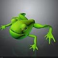 Adorable Green Frog Character With Biological Features And Detailed Design Illustration