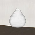 White Shell Shaped Floor Lamp With Grid Textured Design And Black Stand On Wooden Floor
