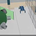 Modern Automated Factory Production Line With Yellow Tracks And Machinery Layout