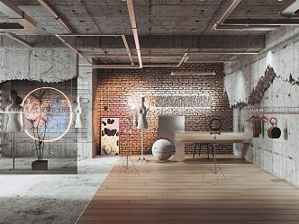 Industrial LOFT Studio Chaopai Clothing Store Studio 3d model