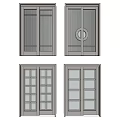 Modern Sliding Door Designs With Wooden Frames Glass Panels And Decorative Elements 3d model