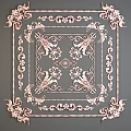 Golden Intricate Ornamental Patterns With Symmetrical Square Frame Design Details 3d model