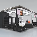 Stenders Exhibition Booth Design With Display Shelves Digital Screen And Products