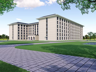 New Chinese Dormitory Building Cave Style Building Office Building School Building Hotel Building Nursing Home Industrial Park Activity Center Service Center Complex Building 3d model