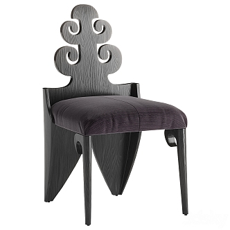 LAURA KIRAR European Style Solid Wood Fabric Leisure Chair 3d model