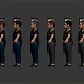 3D Rendered Uniformed Characters In Formation With Diverse Poses And Roles