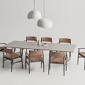 Quiet Dining Table and Chair Combination Dining Table and Chair 3d model