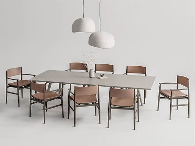 Quiet Dining Table and Chair Combination Dining Table and Chair 3d model
