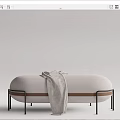 Light Luxury Sofa Stool Sofa Stool Bed End Stool 3d model