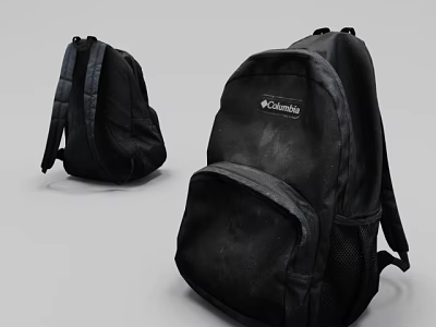 Columbia Black Backpack Classic Design With Mesh Pockets And Two Display Views 3d model