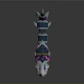 Unique Shark Themed Weapon Featuring Blue Pink Accents Metallic Frame And Spiked Details