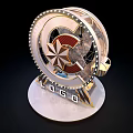 Luxurious Roulette Wheel Display With Gold Silver Decoration And LOGO Base