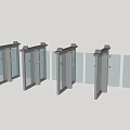 Modern entrance gate barrier gate access control machine 3d model
