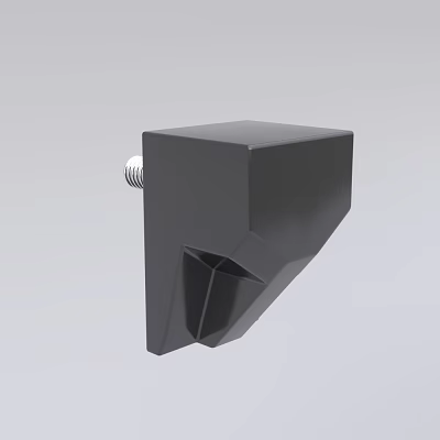 Black Irregular Geometric Industrial Object 3D Model With Side Screw Design 3d model
