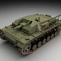 Detailed Green Military Tank Model With Cannon Tracks And Exterior Details