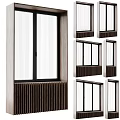 Modern window frame hard-fitting component 3d model