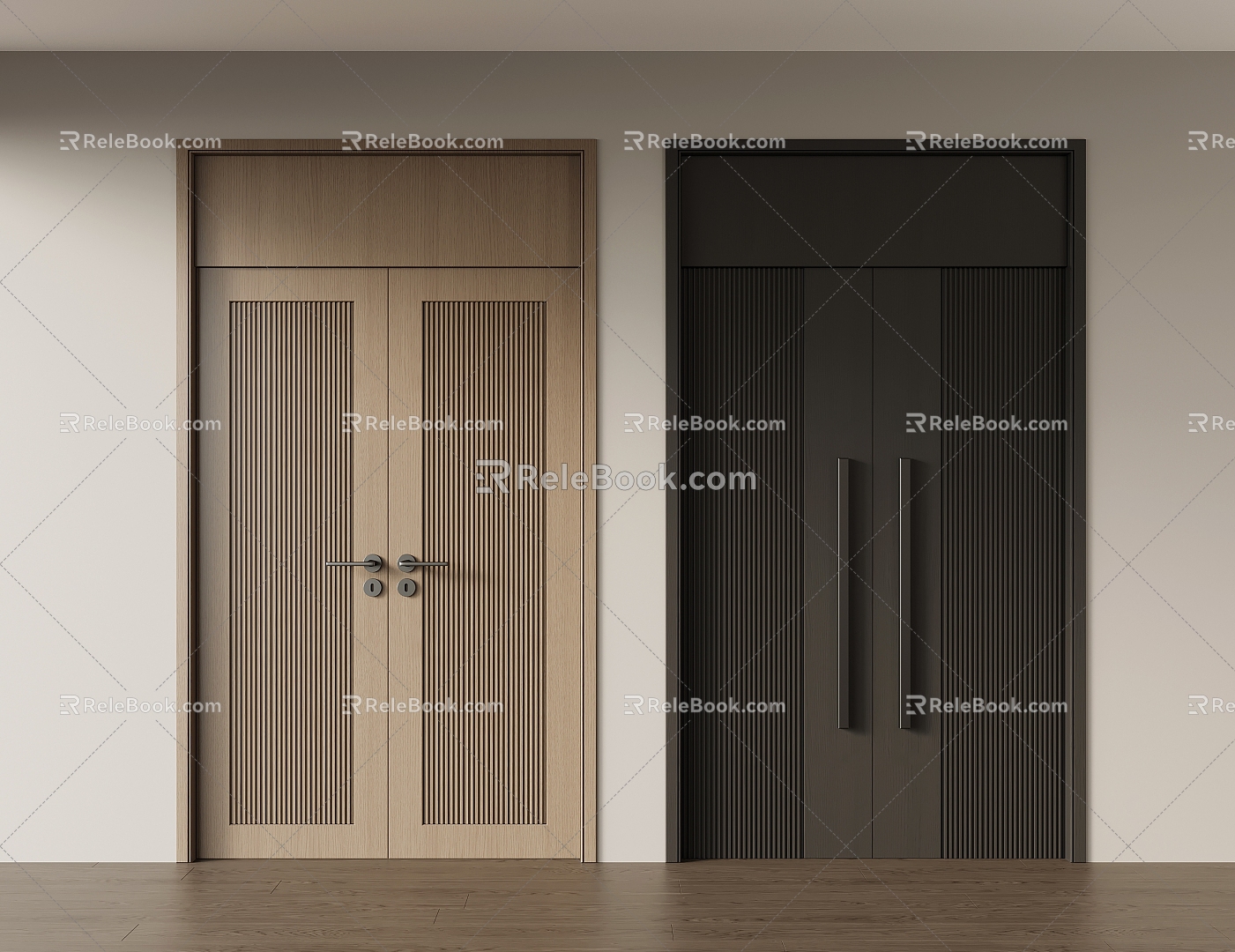 Italian Minimalist Double Door 3d model