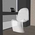 Modern Transparent Acrylic Chair In Interior With Window Blinds And Wooden Floor