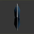 Modern Metallic Dagger With Blue Blade Red Handle And White Gem Design