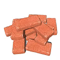 Multiple Stacked Red Bricks as Essential Construction Building Components