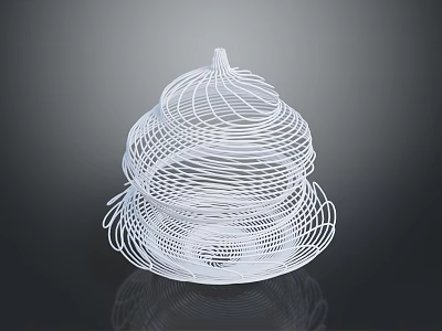 Elegant Modern White Spiral Line Furniture Lamp Shade With Unique Structure Design 3d model