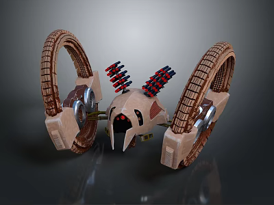 Futuristic Motorcycle Design with Brown Mesh Wheels and Red Black Aerodynamic Body 3d model