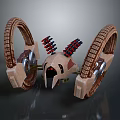 Futuristic Motorcycle Design with Brown Mesh Wheels and Red Black Aerodynamic Body