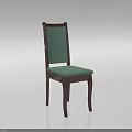Elegant Single Chair With Solid Wooden Frame And Green Padded Seat Backrest Design 3d model