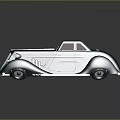 Elegant Dark Blue Classic Two Door Car With Streamlined Body And Chrome Accents