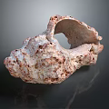 Shell Shaped Decorative Ornament Set With Red And White Textured Surface And Hollow Design