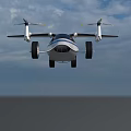 Futuristic Flying Car Flying in Sky With Propellers Wings and Wheels