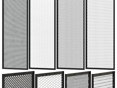 Modern Wall Decor With Various Grid Patterns And Metal Frame Designs 3d model