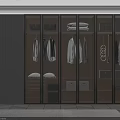 Modern Built in Wardrobe With Glass Doors Hanging Clothes Drawers And Storage Shelves