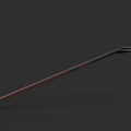 Sharp Metal Spear Weapon With Pointed Head And Long Red Shaft 3d model