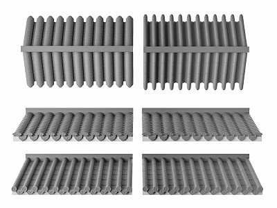 Industrial Structural Components With Cylindrical Design And Aligned Rows Arrangement 3d model