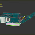 Green Tracked Mobile Crushing Machine With Conveyor Belt And Feeding Hopper