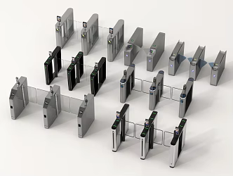 gate access control machine automatic door induction door 3d model