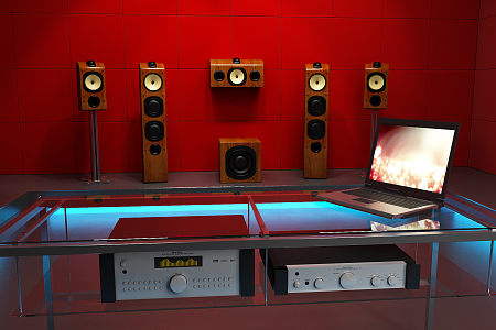 modern sound playback hall 3d model