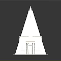 Ancient Pyramid Tower with Stepped Architecture Egyptian Style Carvings Ornate Entrance and Sandy Base