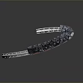Curved Industrial Mechanical Part Featuring Black White Segments And Smooth Arc