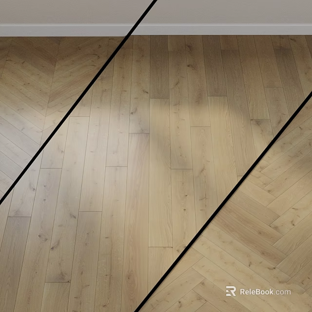 Wooden Floor Design Components Featuring Herringbone Straight Patterns And Black Lines 3d model