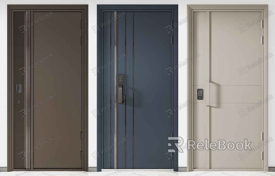 Modern swing door entry door model