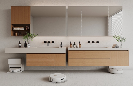 modern sink bathroom cabinet 3d model