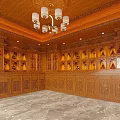 Elegant Whole Wall Carved Solid Wood Buddhist Shrine Cabinets With Warm Built In Lighting
