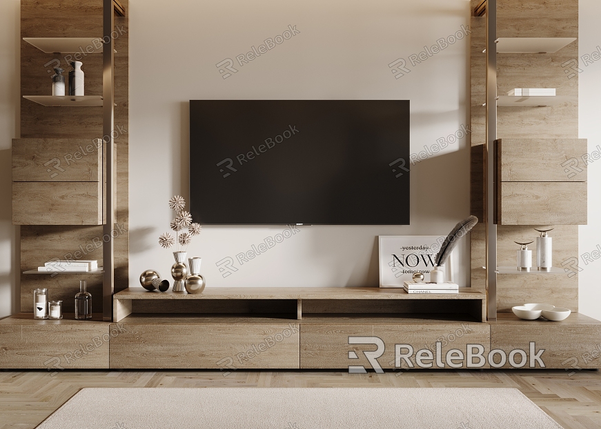 Modern TV background wall model