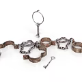 Rusted Metal Weapon Set Including Handcuffs Leg Irons Chains And Keys