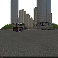 Modern High Rise Residential Building With Commercial Podium Greenery And Parking Area