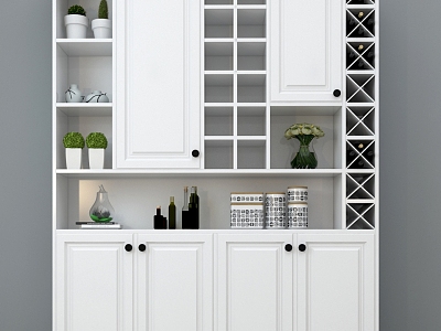 Wine Cabinet White Wine Cabinet Solid Wood Wine Cabinet Integral Wine Cabinet 3d model