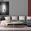 Modern Multiplayer Sofa Sofa Coffee Table 3d model
